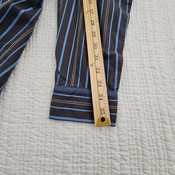 English Laundry Blaque Label Shirt Men's Large Black Blue Stripes NWT Arrogant - Picture 15 of 16